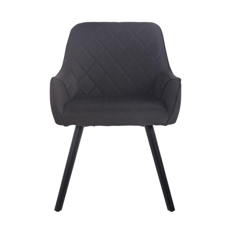Silla de Confidente DARRY V TELA, Patas Negras, Negro