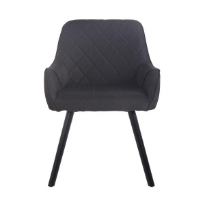 Silla de Confidente DARRY V TELA, Patas Negras, Negro