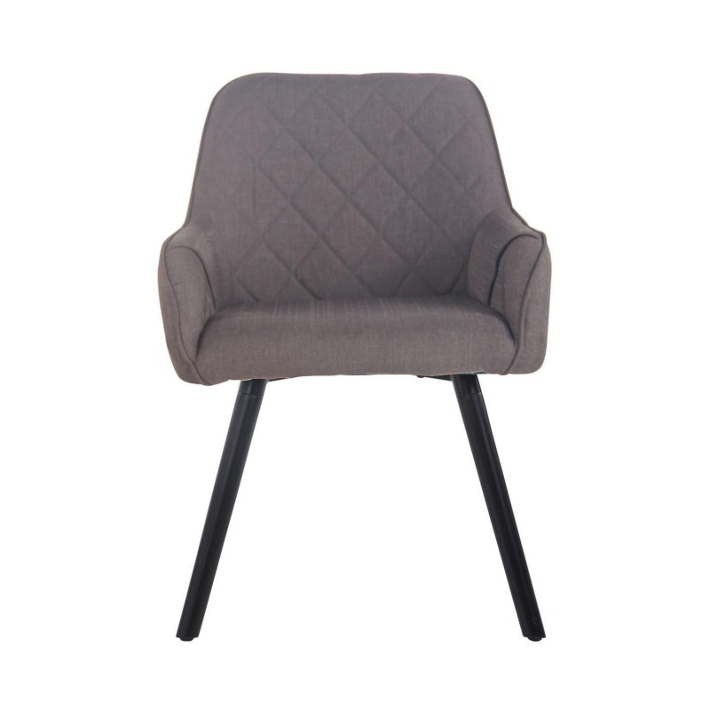 Silla de Confidente DARRY V TELA, Patas Negras, Negro