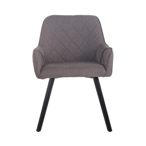 Silla de Confidente DARRY V TELA, Patas Negras, Negro