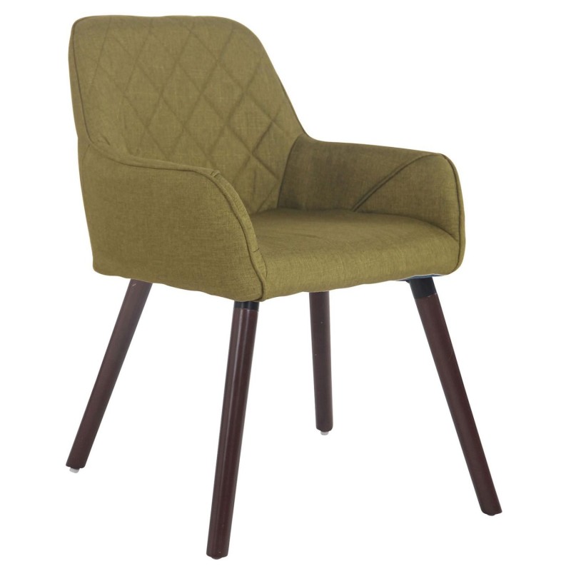 Silla de Confidente DARRY V TELA, Patas Nogal, Negro