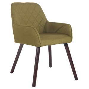 Silla de Confidente DARRY V TELA, Patas Nogal, Negro