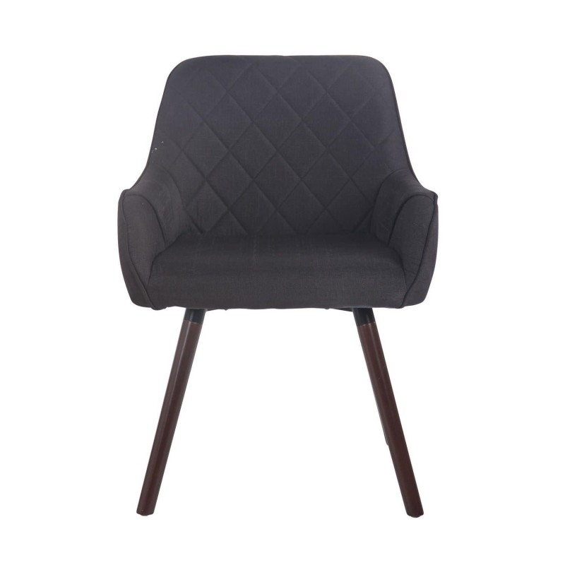 Silla de Confidente DARRY V TELA, Patas Nogal, Negro