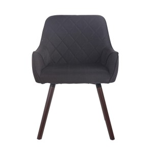 Silla de Confidente DARRY V TELA, Patas Nogal, Negro