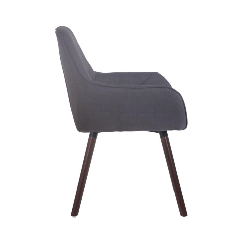 Silla de Confidente DARRY V TELA, Patas Nogal, Negro