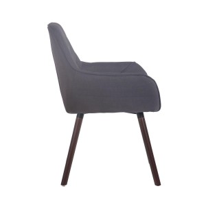 Silla de Confidente DARRY V TELA, Patas Nogal, Negro