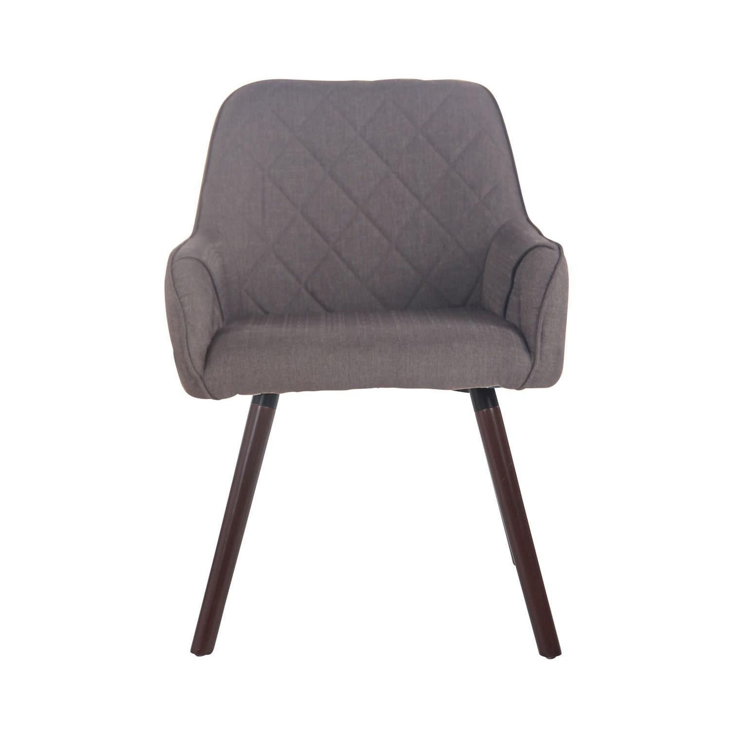 Silla de Confidente DARRY V TELA, Patas Nogal, con Costuras, Negro