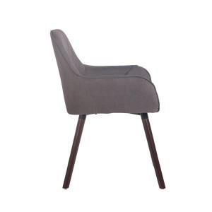 Silla de Confidente DARRY V TELA, Patas Nogal, Negro