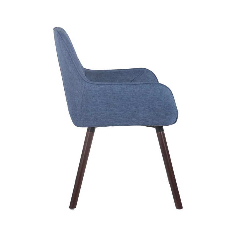 Silla de Confidente DARRY V TELA, Patas Nogal, Negro