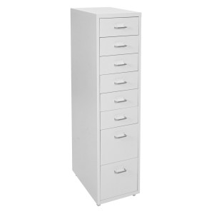 Archivador HUT 8 CAJONES, 109x28x44 cm, en Acero color Blanco