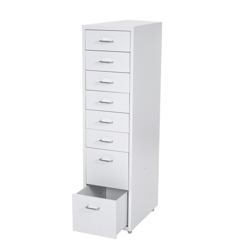 Archivador HUT 8 CAJONES, 109x28x44 cm, en Acero color Blanco