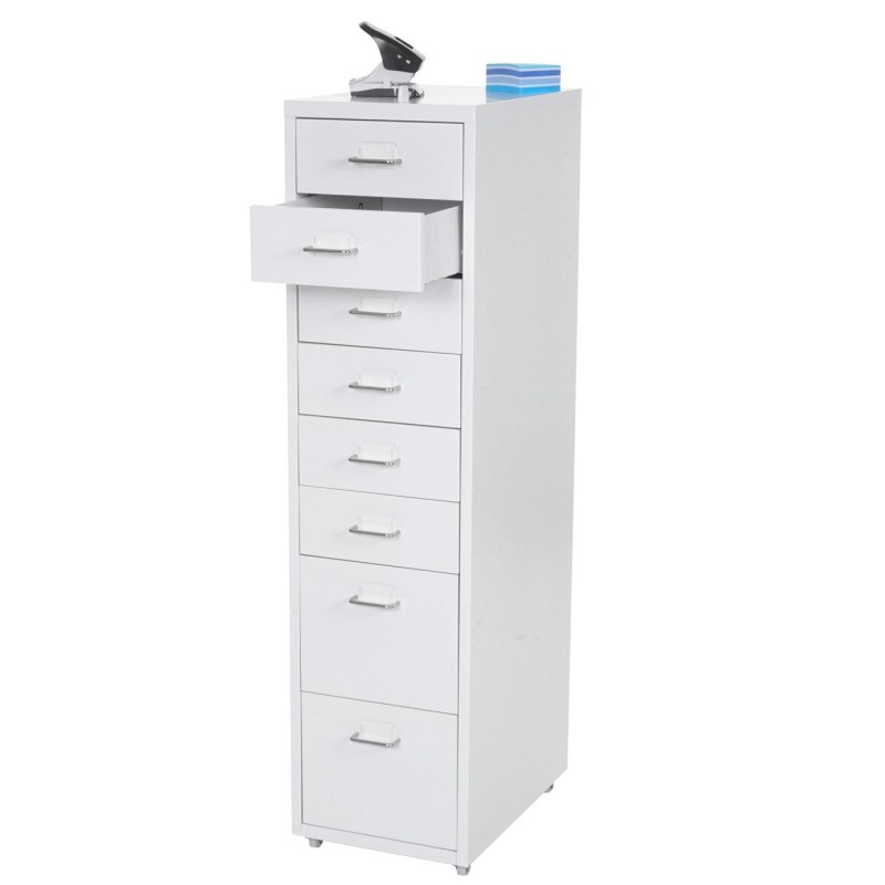 Archivador HUT 8 CAJONES, 109x28x44 cm, en Acero color Blanco