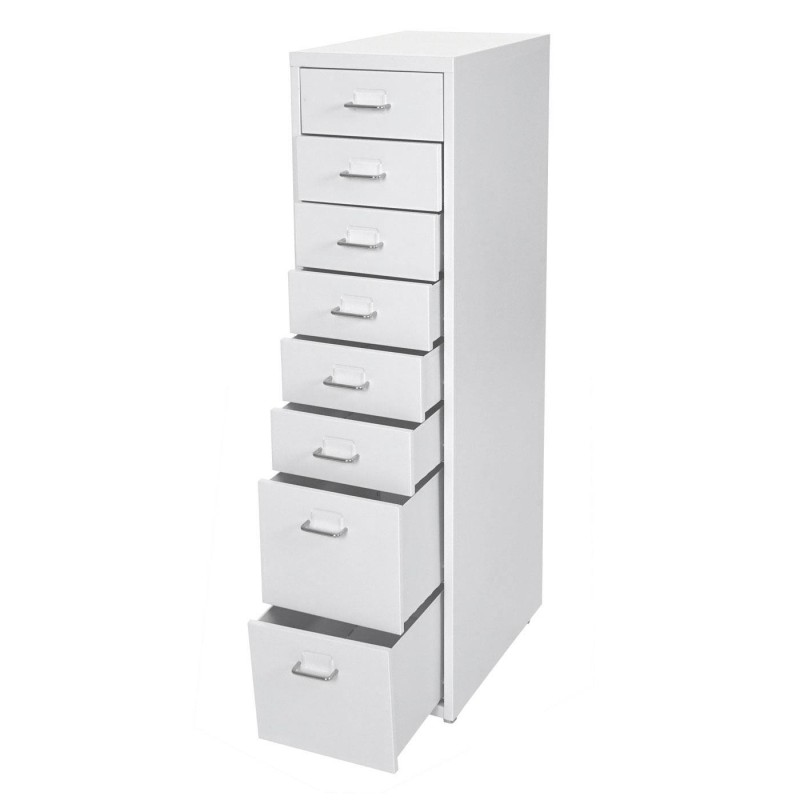 Archivador HUT 8 CAJONES, 109x28x44 cm, en Acero color Blanco
