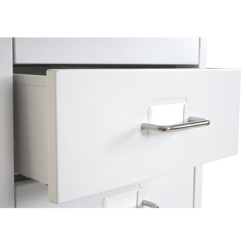 Archivador HUT 8 CAJONES, 109x28x44 cm, en Acero color Blanco