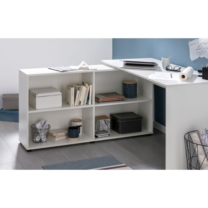 Mesa de ordenador JULIA, configurable, en blanco