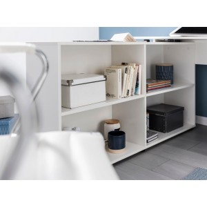 Mesa de ordenador JULIA, configurable, en blanco