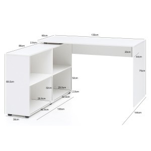 Mesa de ordenador JULIA, configurable, en blanco