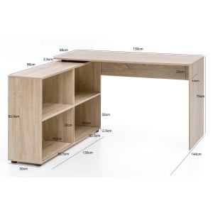 Mesa de ordenador JULIA, configurable, en blanco
