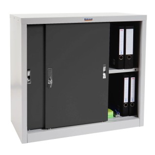 Armario Archivador RICHIE 2 PUERTAS, 91x46x83 cm, Gris Antracita