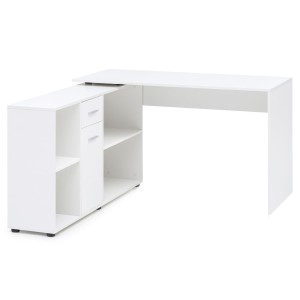 Mesa de ordenador CAMILA, configurable, en blanco