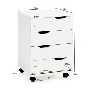 Archivador con Ruedas CONGO, color Blanco