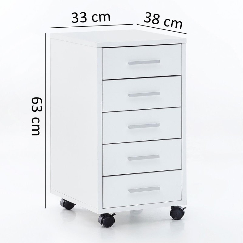 Cajonera con Ruedas KLAY color Blanco