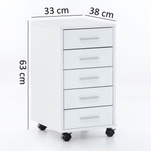 Cajonera con Ruedas KLAY color Blanco