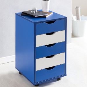 Archivador con Ruedas CLOVER, 5 Cajones, Color Blanco