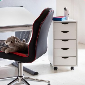 Archivador con Ruedas CLOVER, 5 Cajones, Color Blanco