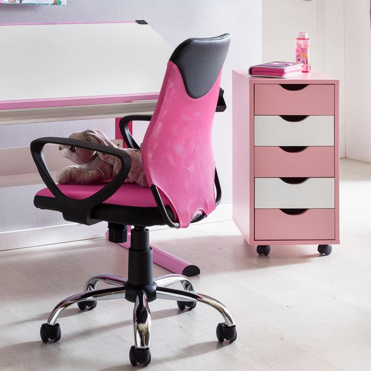 Archivador con Ruedas CLOVER, 5 Cajones, Dimensiones 33x38x68 cm, Color Blanco