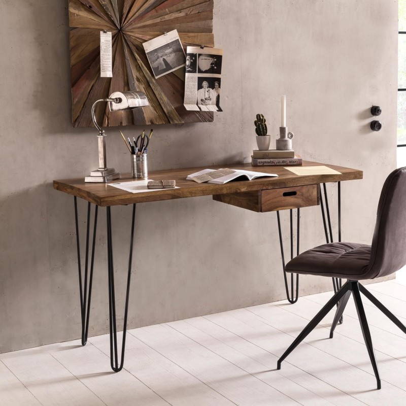 Escritorio GAMBIA, con cajón, en madera maciza
