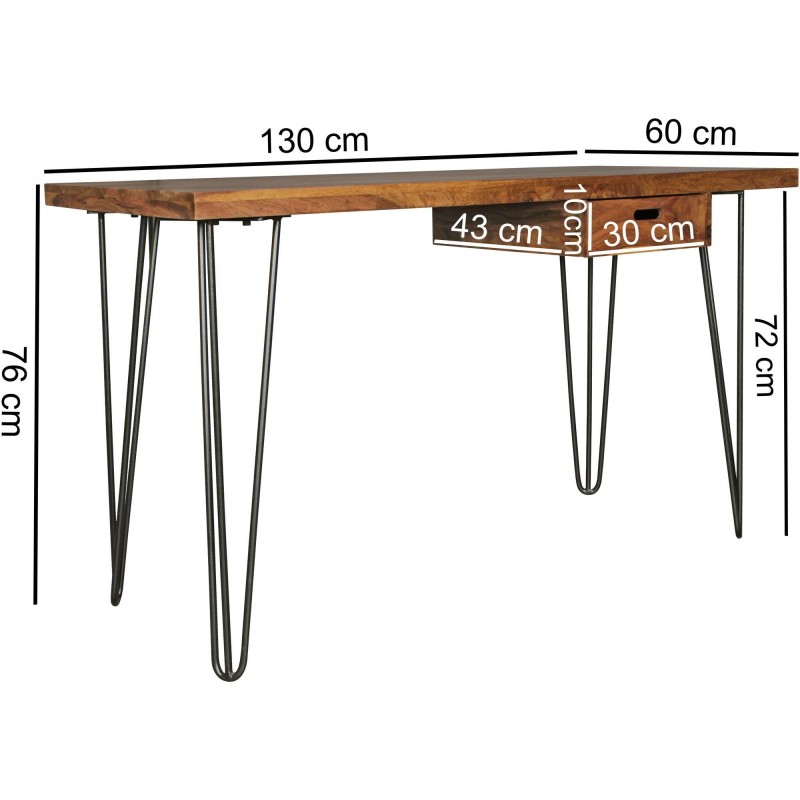 Escritorio GAMBIA, con cajón, en madera maciza