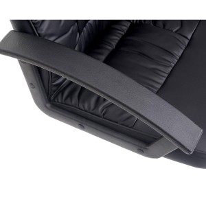 Sillón de Oficina FIDEL, Respaldo Alto, Tapizado en Piel, color Negro