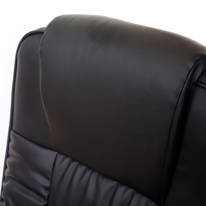 Sillón de Oficina FIDEL, Respaldo Alto, Tapizado en Piel, color Negro