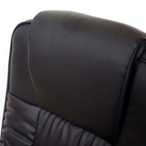 Sillón de Oficina FIDEL, Respaldo Alto, Tapizado en Piel, color Negro
