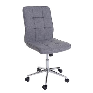 Silla de Oficina CASEL, Tapizada en Tela, Color Gris