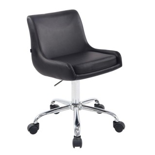 Silla de Oficina ASIA, Tapizada en Polipiel, Color Negro