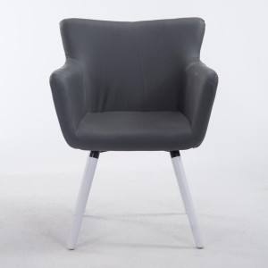 Silla de Confidente NIAGARA, Patas Blancas, Piel Blanca