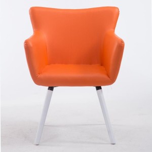 Silla de Confidente NIAGARA, Patas Blancas, Piel Blanca
