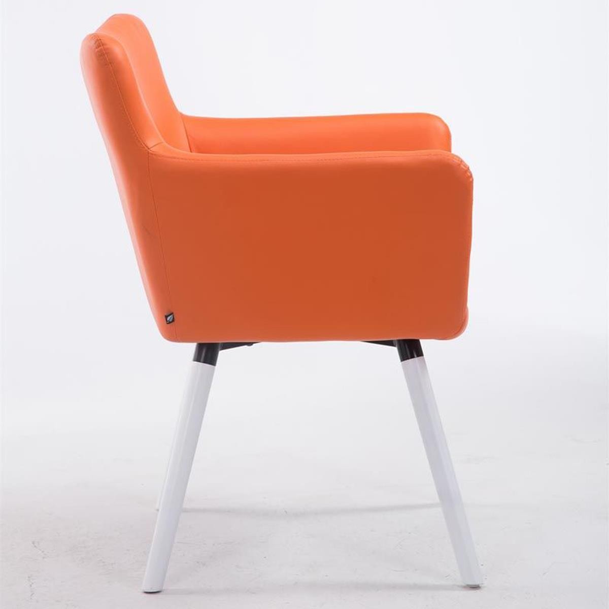 Silla de Confidente NIAGARA, Patas Blancas, en Piel color Blanco