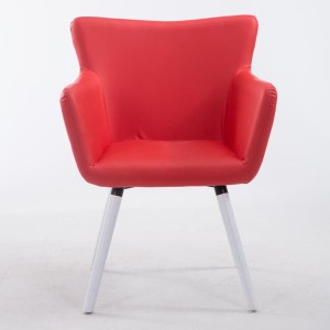 Silla de Confidente NIAGARA, Patas Blancas, Piel Blanca