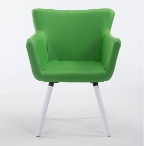 Silla de Confidente NIAGARA, Patas Blancas, Piel Blanca