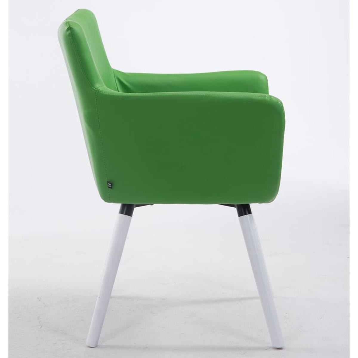 Silla de Confidente NIAGARA, Patas Blancas, en Piel color Blanco