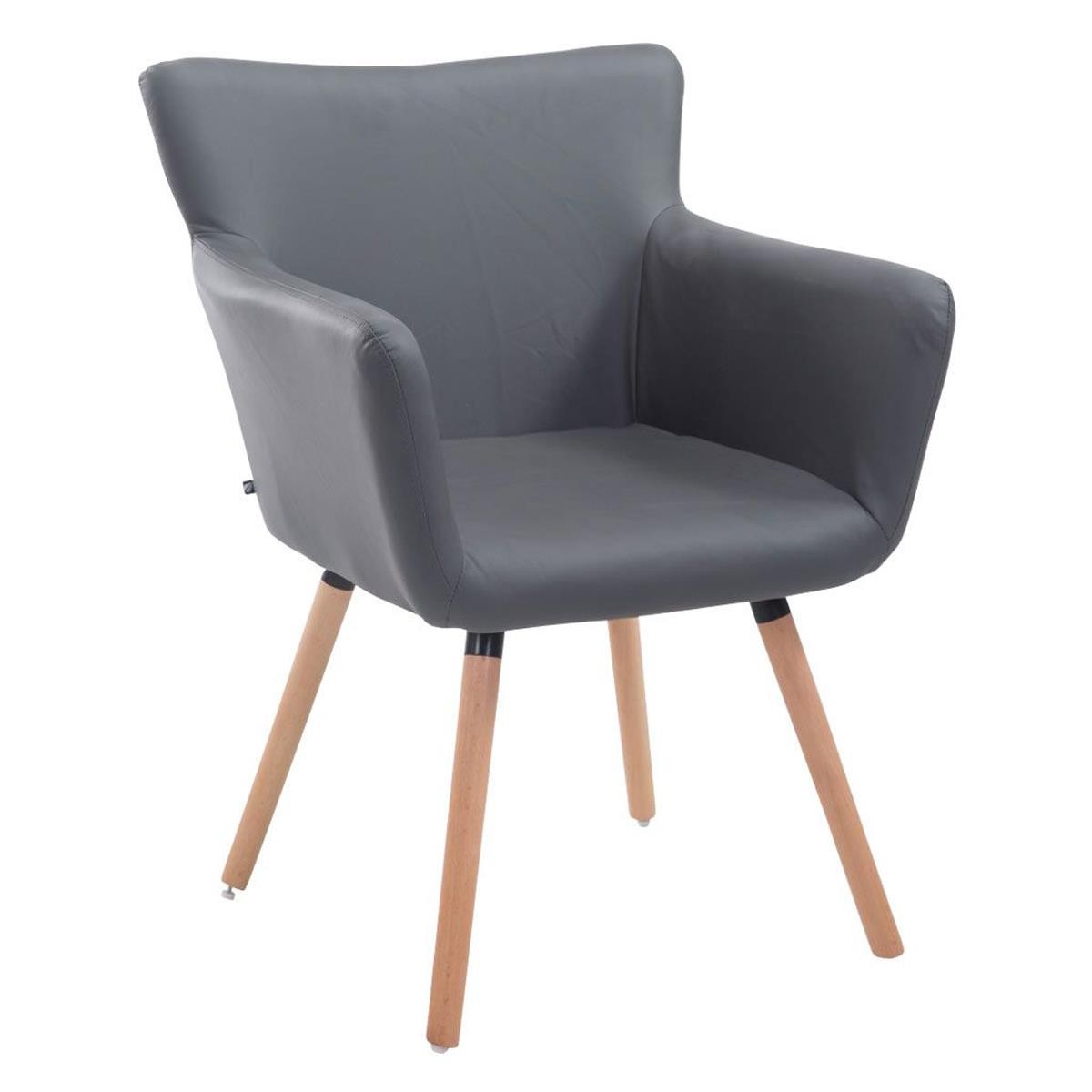 Silla de Confidente NIAGARA, Patas Claras, en Piel color Blanco