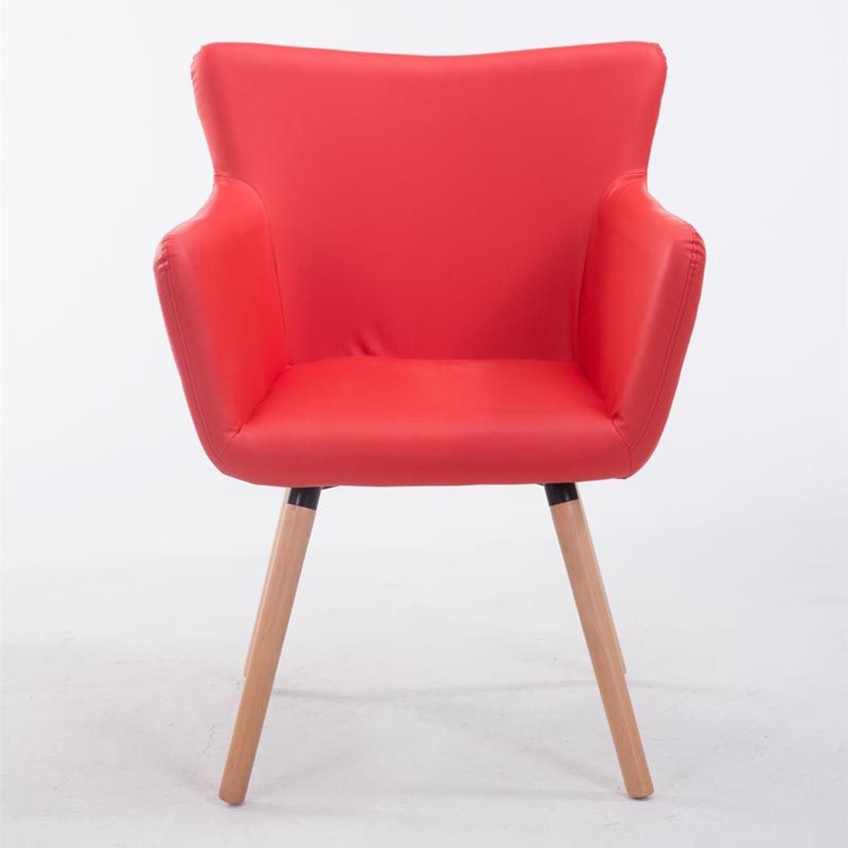 Silla de Confidente NIAGARA, Patas Claras, en Piel color Blanco