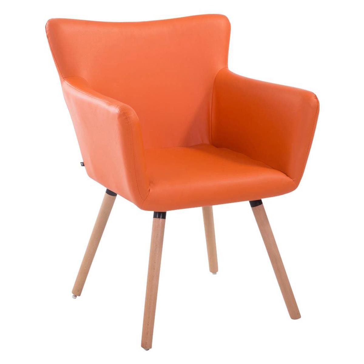 Silla de Confidente NIAGARA, Patas Claras, en Piel color Blanco