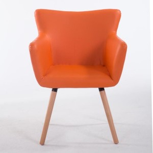 Silla de Confidente NIAGARA, Patas Claras, Piel Blanca