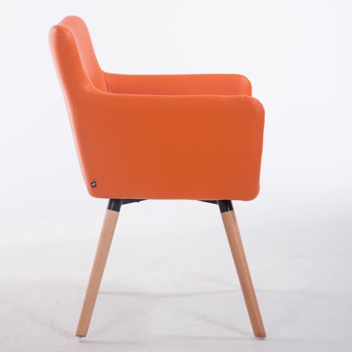 Silla de Confidente NIAGARA, Patas Claras, en Piel color Blanco