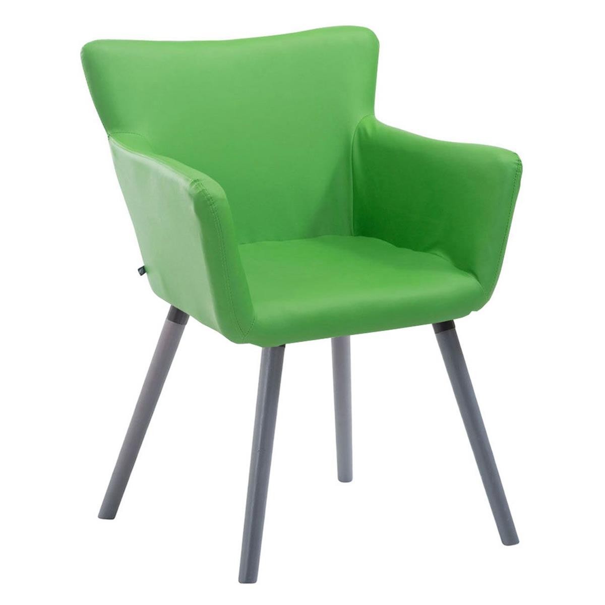 Silla de Confidente NIAGARA, Patas Grises, en Piel color Blanco