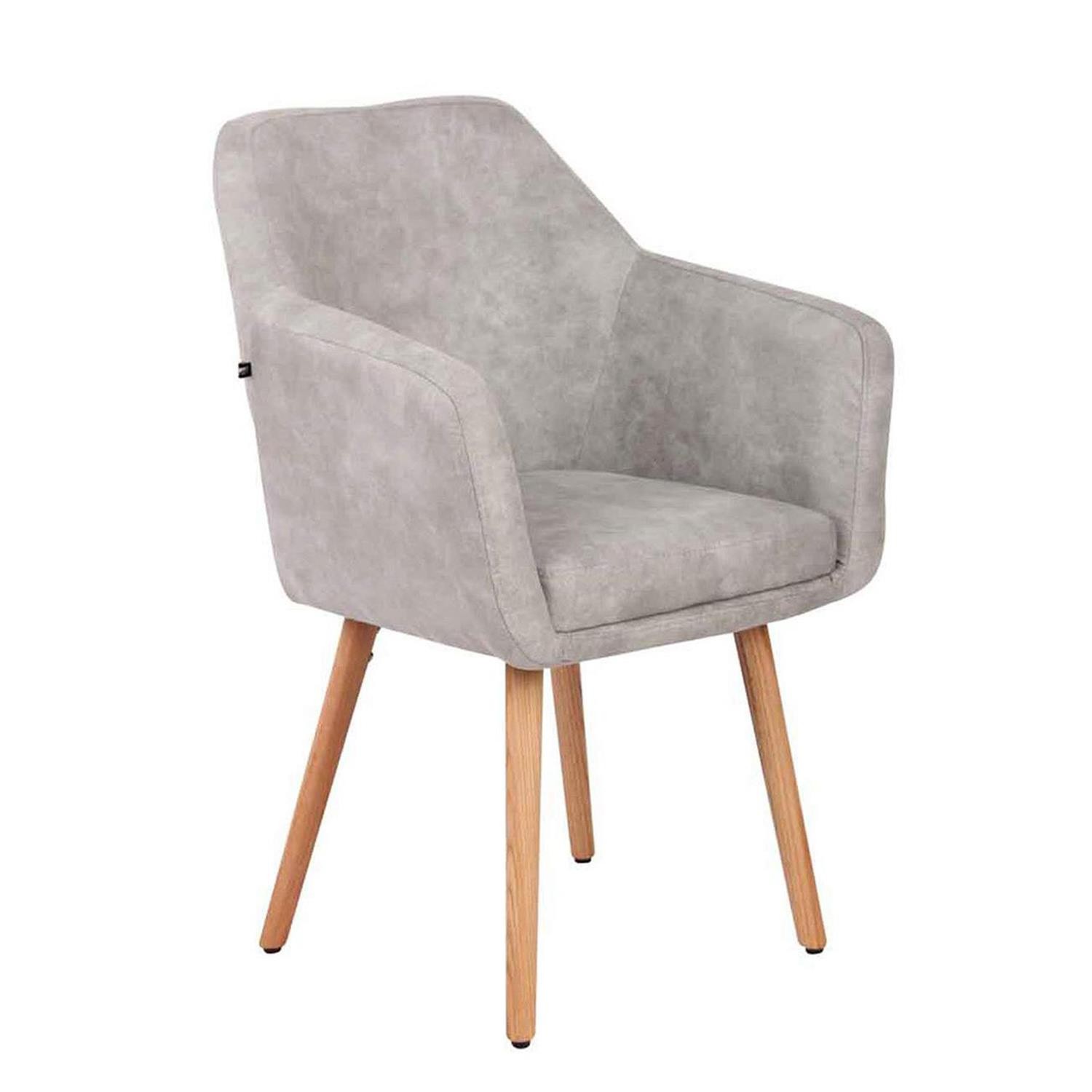 Silla de Confidente ALBERT, Exclusivo Diseño, Estructura en Madera Haya, Piel Marrón Camel